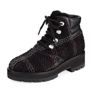3.1 PHILLIP LIM Dylan Lace-Up Plaid Hiking Boots